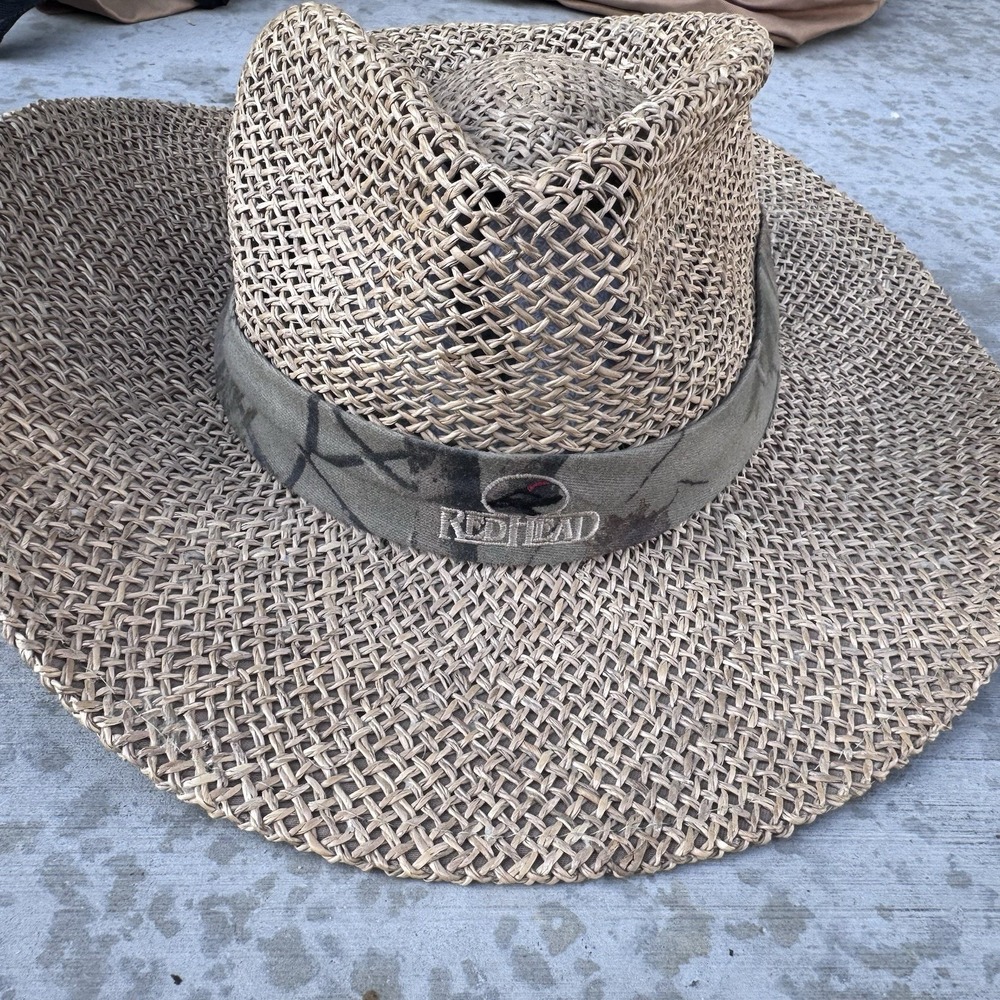 Bass Pro Shops Redhead Straw Hat Camouflage Band High Quality Sun Protection